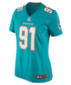 Alternative view of Emmanuel Ogbah Miami Dolphins Nike Women's Game Jersey - Aqua