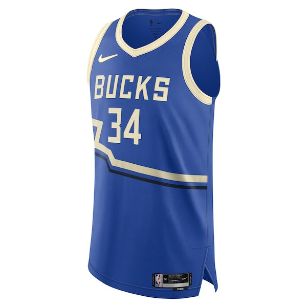 Giannis Antetokounmpo Milwaukee Bucks Nike 2024/25 Authentic Player Jersey - City Edition - Royal - Image 2