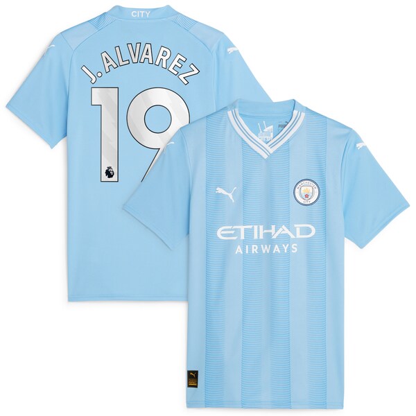 Juli¨¢n ¨¢lvarez Manchester City Puma Women's 2023/24 Home Replica Player Jersey - Sky Blue