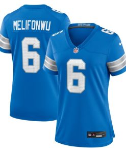 Alternative view of Ifeatu Melifonwu Detroit Lions Nike Women's Team Game Jersey -  Blue