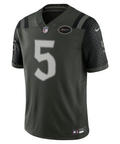 Alternative view of Garrett Wilson New York Jets Nike 2025 Rivalries Collection Limited Jersey - Gotham Green