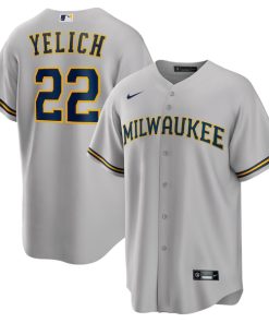 Christian Yelich Milwaukee Brewers Nike Alternate Replica Player Jersey - Gray/Cream/Navy/White