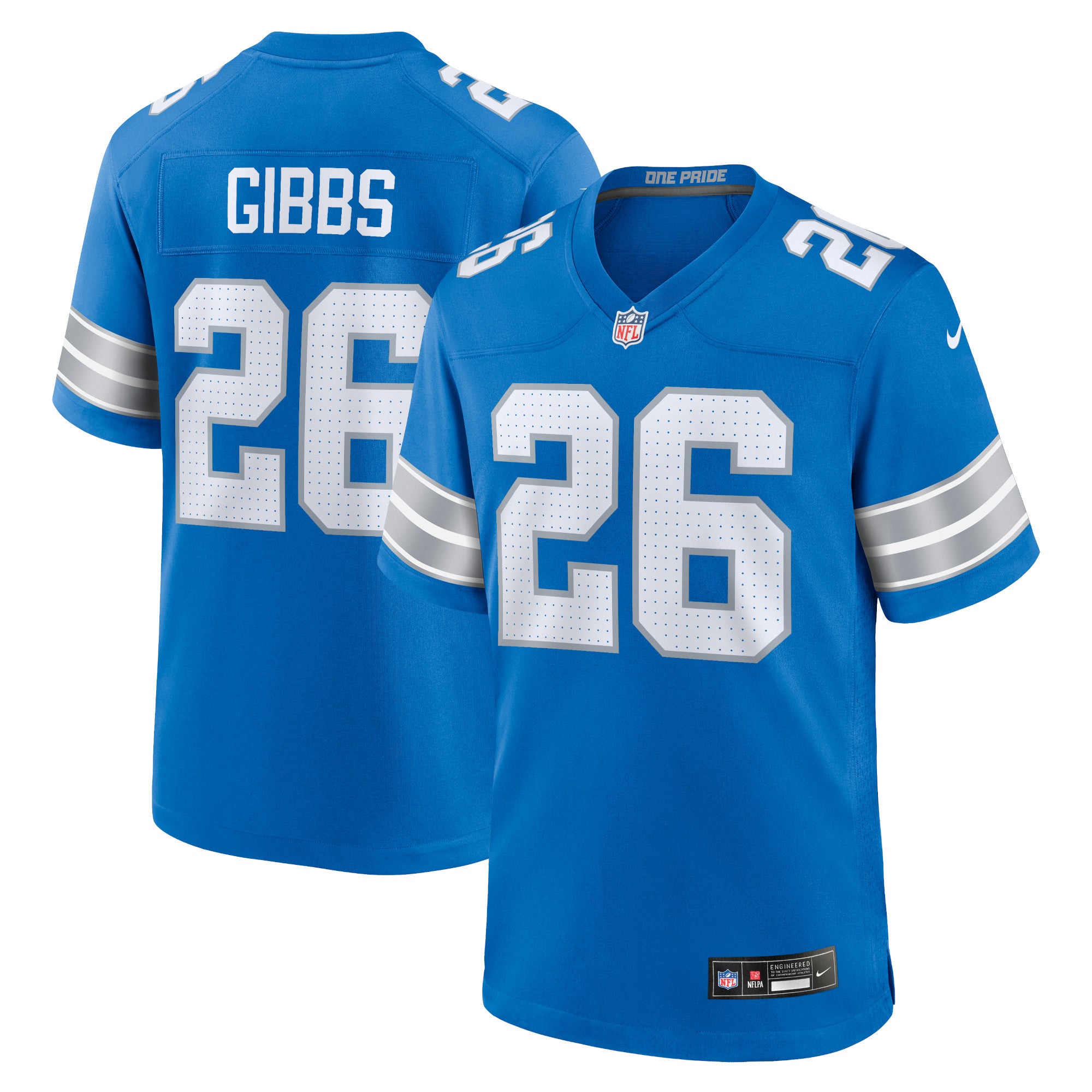 Jahmyr Gibbs Detroit Lions Nike Game Jersey - White - Image 6