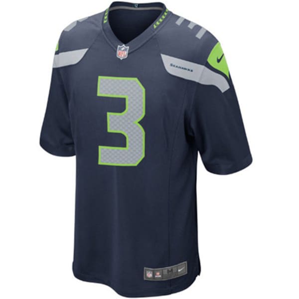 Russell Wilson Seattle Seahawks Nike Youth Team Color Game Jersey - College Navy/White - Image 3