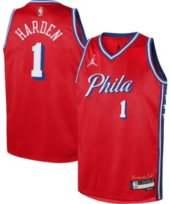 James Harden Philadelphia 76ers Jordan Brand Youth Swingman Jersey - Statement Edition - Red