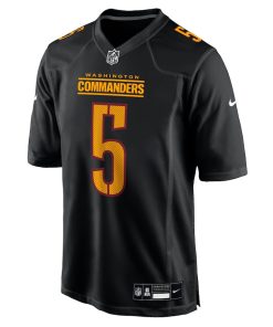 Alternative view of Jayden Daniels Men's Washington Commanders Nike Carbon Black Fashion Jersey - Black