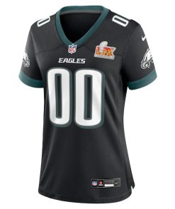 Alternative view of Philadelphia Eagles Nike Women's Super Bowl LIX Custom Alternate Game Jersey - Black