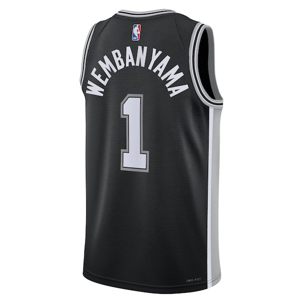 Victor Wembanyama San Antonio Spurs Nike Unisex 2023 NBA Draft First Round Pick Swingman Jersey - Icon Edition - Black - Image 3