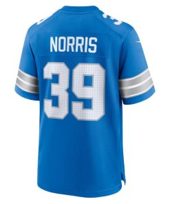Alternative view of Morice Norris Detroit Lions Nike Game Jersey -  Blue