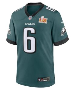 Alternative view of DeVonta Smith Philadelphia Eagles Nike Super Bowl LIX Game Player Jersey - Midnight Green