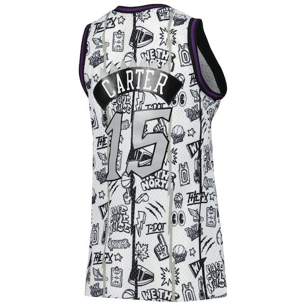 Vince Carter Toronto Raptors Women's 1998 Doodle Swingman Jersey - White - Image 3