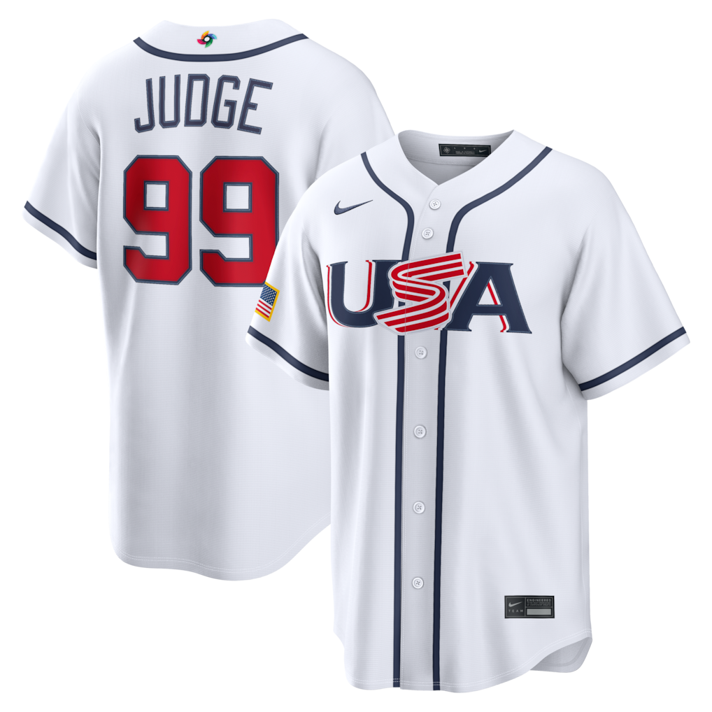 Men's USA Baseball Aaron Judge Nike 2026 World Baseball Classic Road Stadium Jersey - Navy/White - Image 2