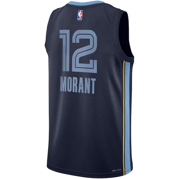 Ja Morant Memphis Grizzlies Nike Youth Swingman Jersey - Icon Edition - Navy - Image 3