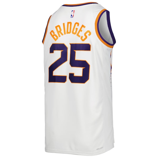 Mikal Bridges Phoenix Suns Nike Unisex Swingman Jersey - Association Edition - White/Purple - Image 4