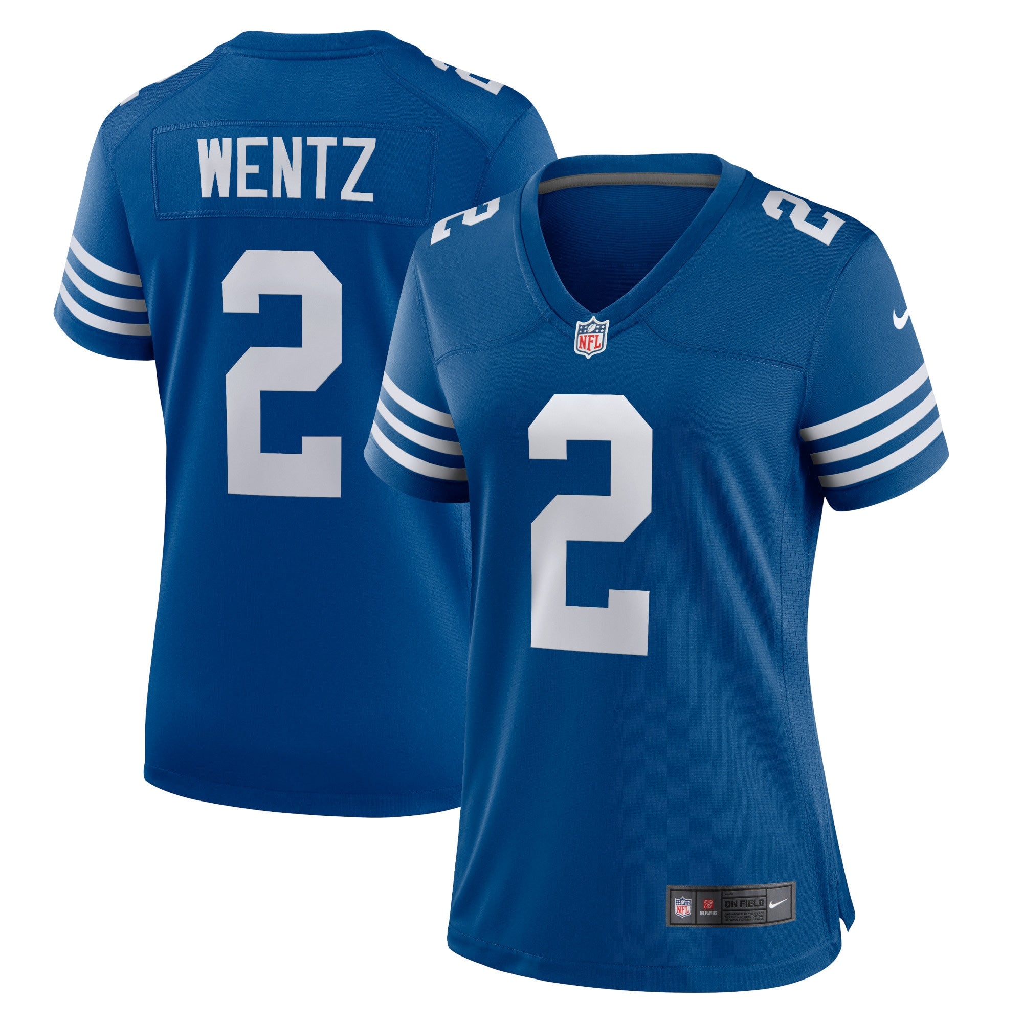 Carson Wentz Indianapolis Colts Nike Women's Game Jersey - White/Royal - Image 6
