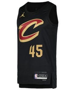 Alternative view of Donovan Mitchell Cleveland Cavaliers Jordan Brand Swingman Player Jersey - Statement Edition - Black