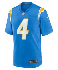Alternative view of Gus Edwards Los Angeles Chargers Nike  Game Jersey -  Powder Blue