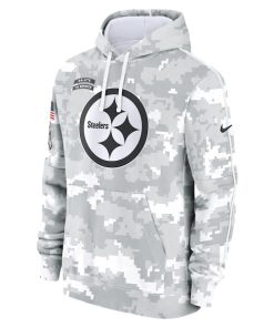 Alternative view of Pittsburgh Steelers Nike 2024 Salute to Service Club Fleece Pullover Hoodie - Arctic Camo