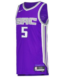 Alternative view of De'Aaron Fox Sacramento Kings Nike Authentic Player Jersey - Icon Edition - Purple
