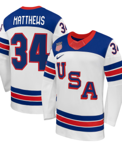 Auston Matthews USA Hockey Nike 2026 Away Replica Jersey - White
