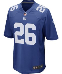 Alternative view of Saquon Barkley New York Giants Nike Game Player Jersey - Royal