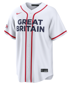 Alternative view of Jazz Chisholm Jr. Great Britain Baseball Nike 2026 World Baseball Classic Home Stadium Jersey - White