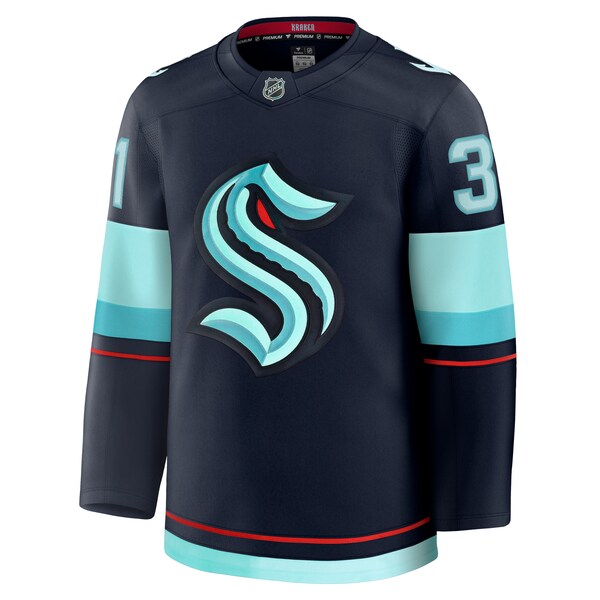 Philipp Grubauer Seattle Kraken Home Premium Jersey - Deep Sea Blue - Image 2