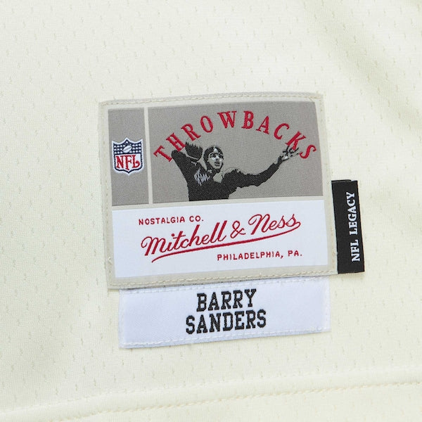 Barry Sanders Detroit Lions Chainstitch Legacy Jersey - Cream - Image 5