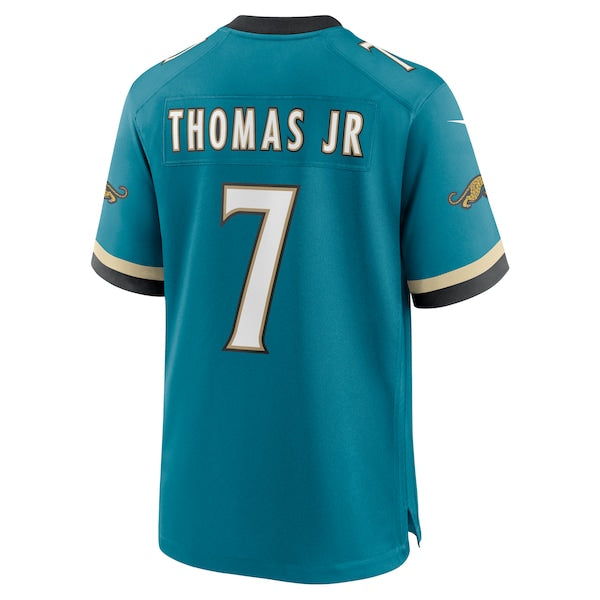 Brian Thomas Jr. Jacksonville Jaguars Nike Prowler Throwback Player Game Jersey - Teal - Image 4