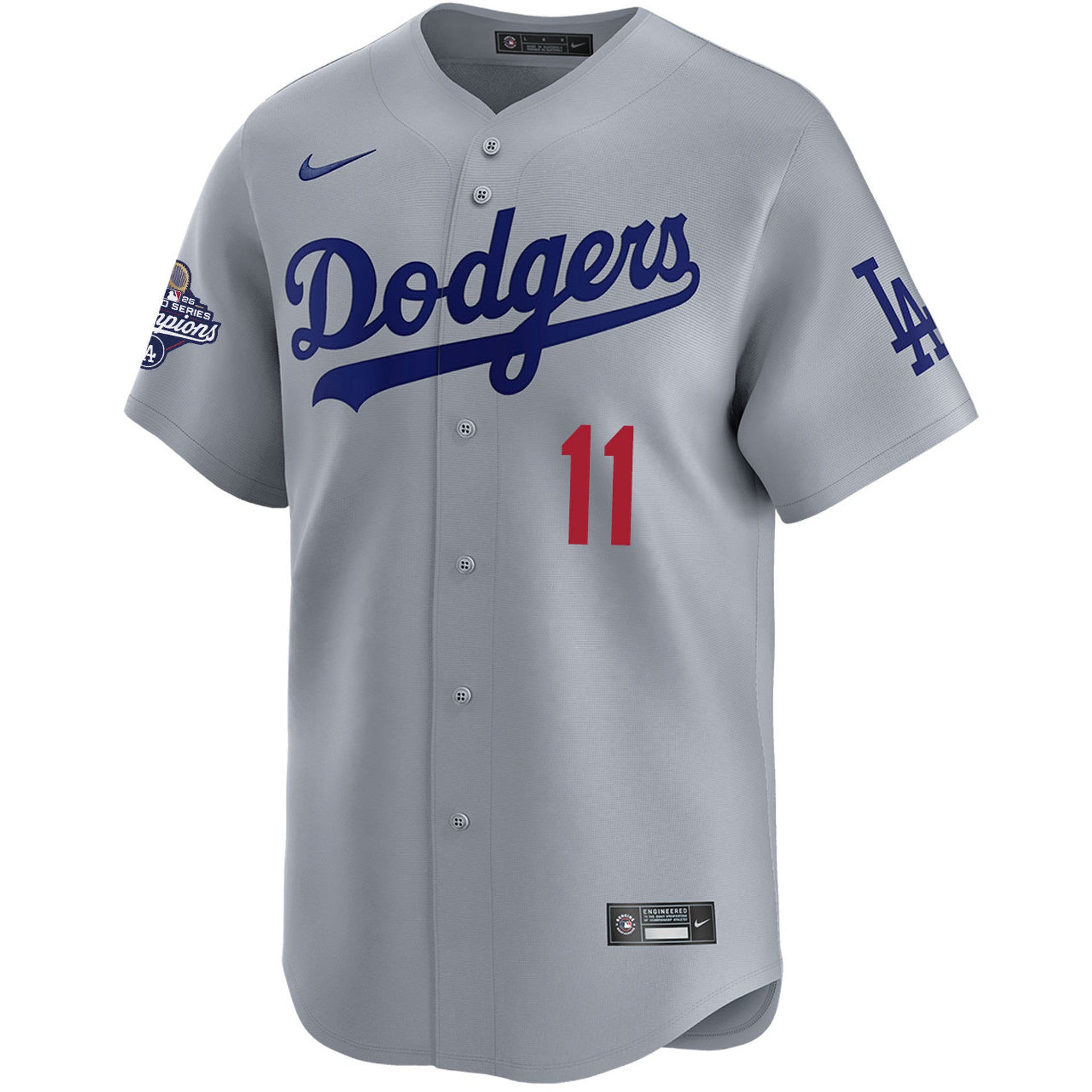 Roki Sasaki Los Angeles Dodgers Nike 2025 World Series Champions Limited Player Jersey - Grey - Image 2