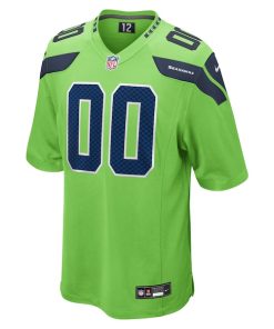 Alternative view of Seattle Seahawks Nike Alternate Custom Game Jersey - Neon Green