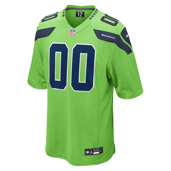 Seattle Seahawks Nike Alternate Custom Game Jersey - Neon Green - Image 2