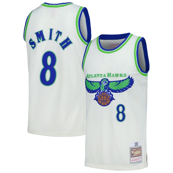 Steve Smith Atlanta Hawks Chainstitch Swingman Jersey - Cream - Image 5