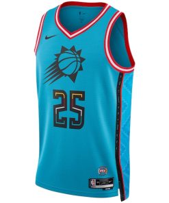Alternative view of Mikal Bridges Phoenix Suns Nike Unisex 2022/23 Swingman Jersey - City Edition - Turquoise