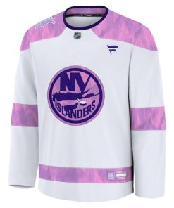 Alternative view of New York Islanders  Hockey Fights Cancer Practice Jersey - White