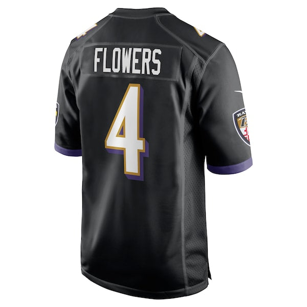 Zay Flowers Baltimore Ravens Nike Team Game Jersey - Black/White - Image 4