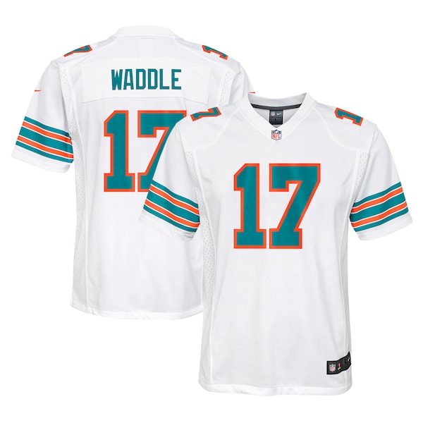Jaylen Waddle Miami Dolphins Nike Youth Alternate Player Game Jersey - White - Image 2