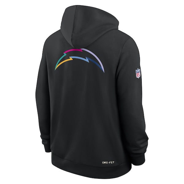 Los Angeles Chargers Nike 2025 NFL Crucial Catch Sideline Standard Issue Dri-FIT Hoodie - Black - Image 3
