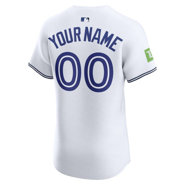 Toronto Blue Jays Nike Home Elite Sponsor Patch Custom Jersey - White - Image 3