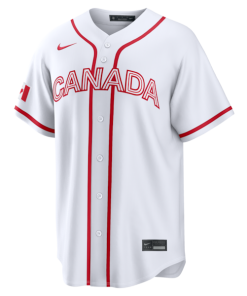 Alternative view of Josh Naylor Canada Baseball Nike 2026 World Baseball Classic Home Stadium Jersey - White