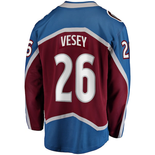 Jimmy Vesey Colorado Avalanche Home Breakaway Jersey - Burgundy - Image 3