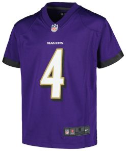 Alternative view of Zay Flowers Baltimore Ravens Nike Youth Game Jersey - Purple