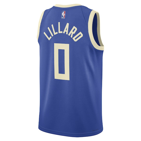 Damian Lillard Milwaukee Bucks Nike Unisex 2024/25 Swingman Player Jersey - City Edition - Royal - Image 3