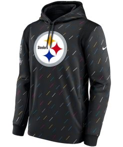 Alternative view of Pittsburgh Steelers Nike NFL Crucial Catch Therma Pullover Hoodie - Charcoal