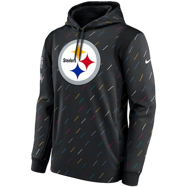 Pittsburgh Steelers Nike NFL Crucial Catch Therma Pullover Hoodie - Charcoal - Image 2