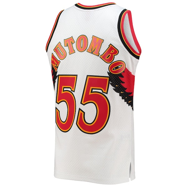 Dikembe Mutombo Atlanta Hawks 1996/97 Hardwood Classics Swingman Jersey - White - Image 3