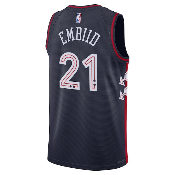 Joel Embiid Philadelphia 76ers Nike Unisex 2023/24 Swingman Jersey - Navy - City Edition - Image 3