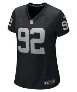 Alternative view of Richard Seymour Las Vegas Raiders Nike Women's Retired Player Game Jersey - Black