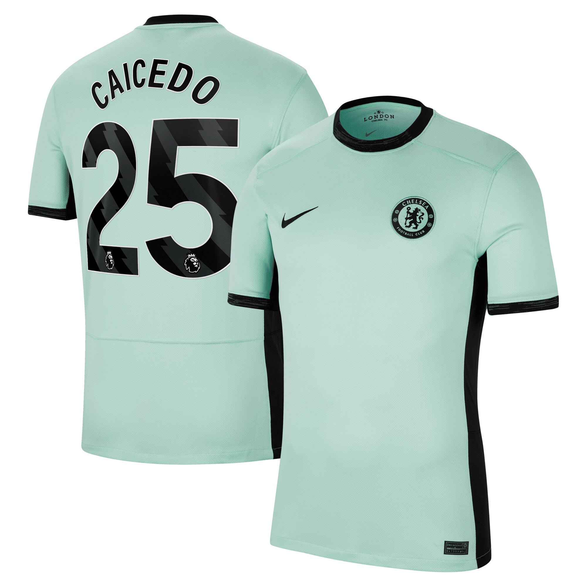 Mois¨¦s Caicedo Chelsea Nike 2023/24 Away Stadium Replica Player Jersey - Navy/Blue/Mint - Image 6