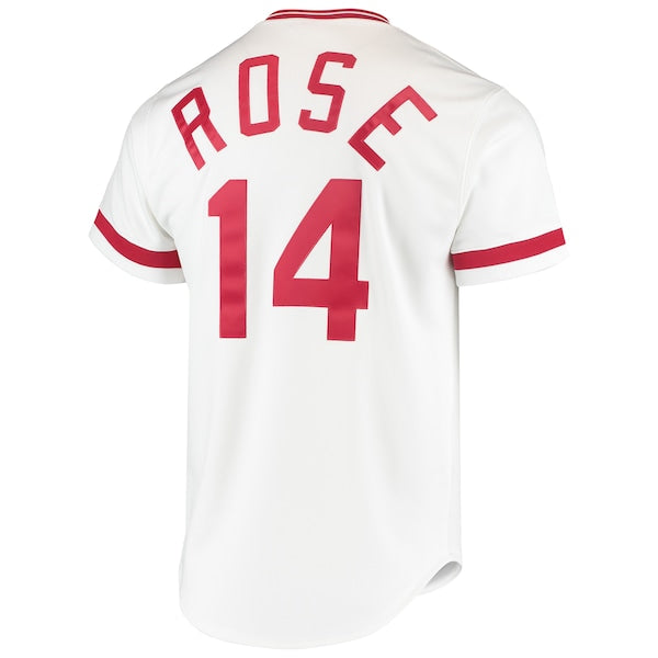 Pete Rose Cincinnati Reds Cooperstown Collection Authentic Jersey - White - Image 3